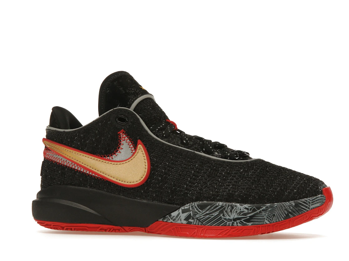 Vue 3 de Nike LeBron 20 Black University Red (GS)