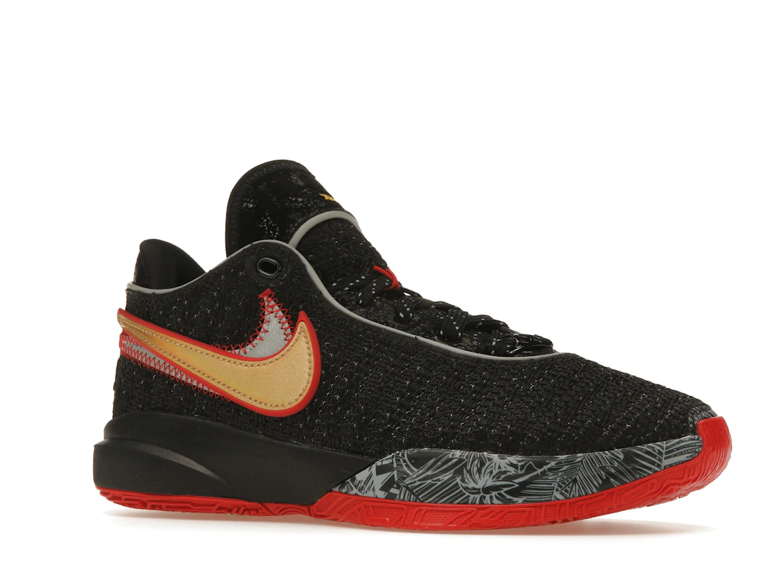 Vue 4 de Nike LeBron 20 Black University Red (GS)