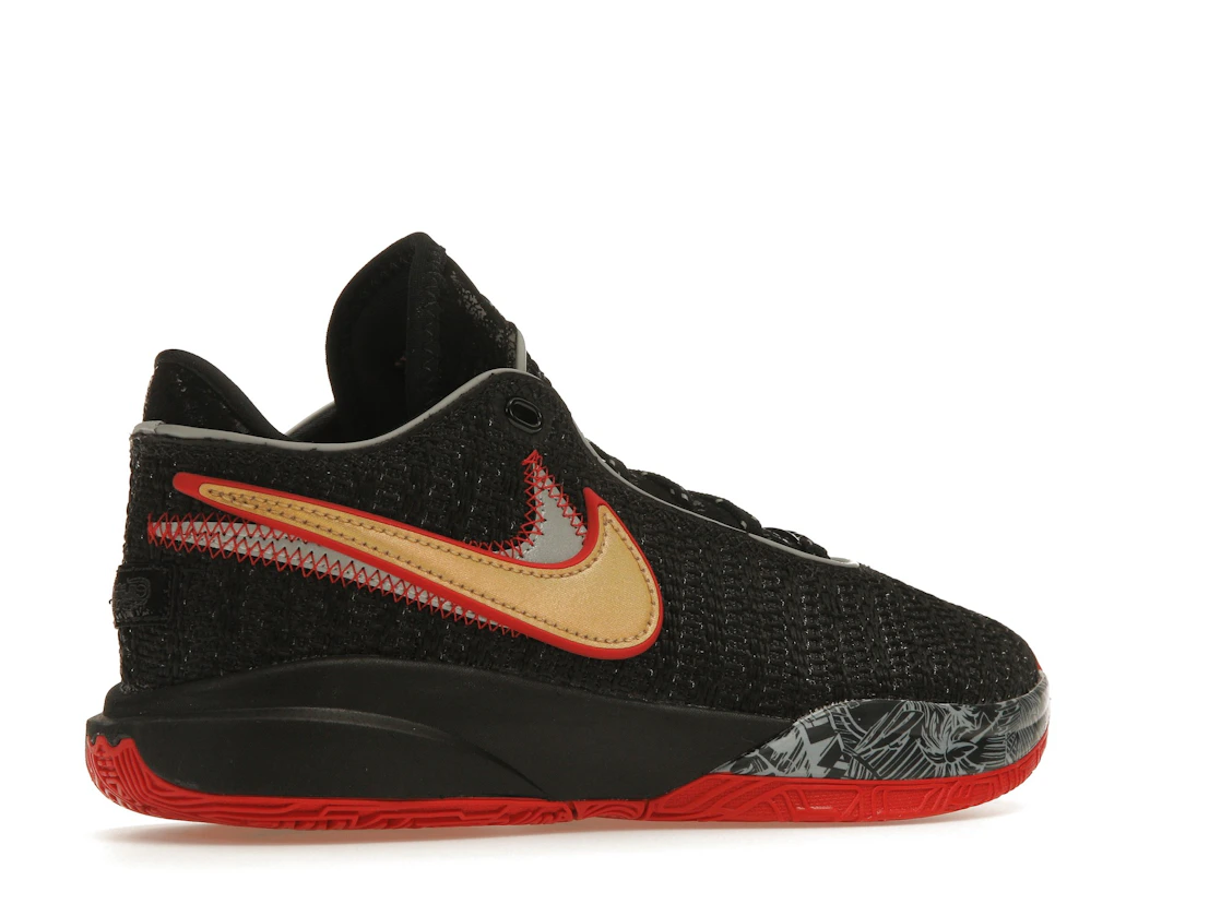 Vue 34 de Nike LeBron 20 Black University Red (GS)