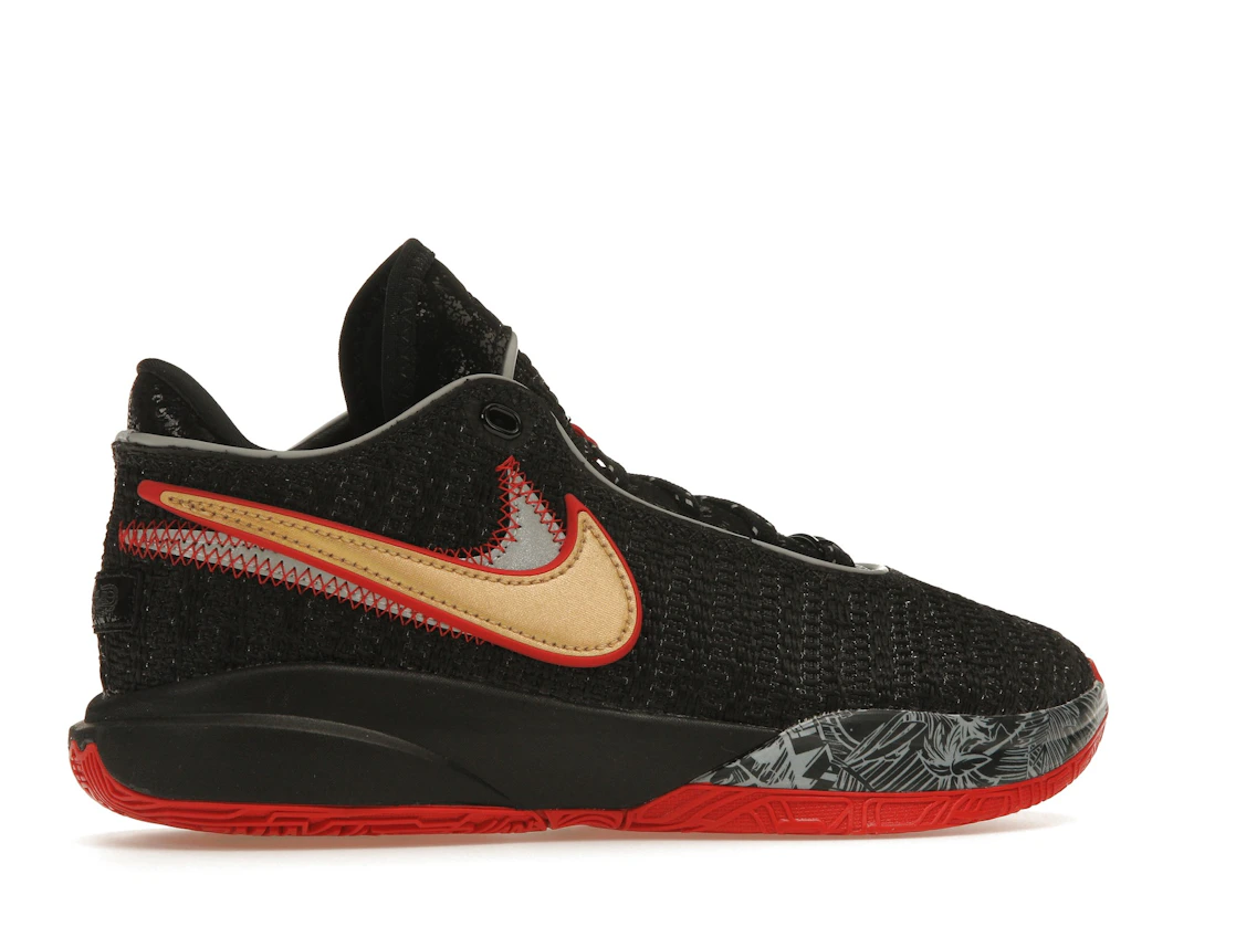 Vue 35 de Nike LeBron 20 Black University Red (GS)