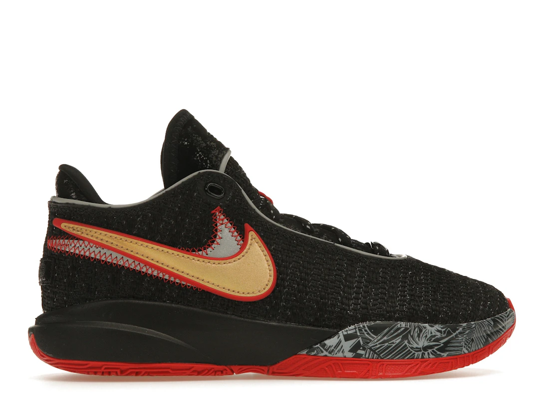 Vue 36 de Nike LeBron 20 Black University Red (GS)