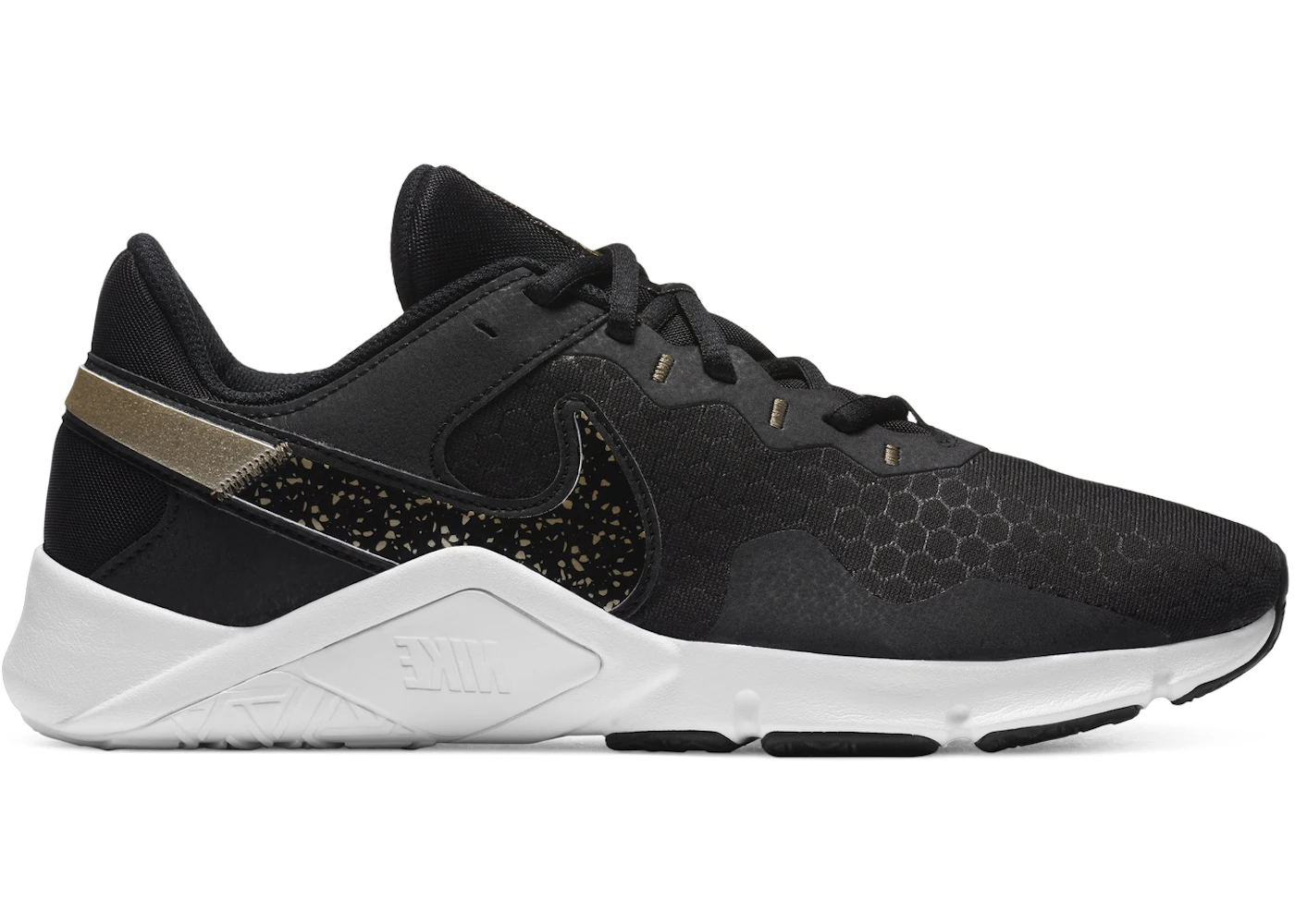 Nike Legend Essential 2 Premium Black White Metallic Gold Grain 
