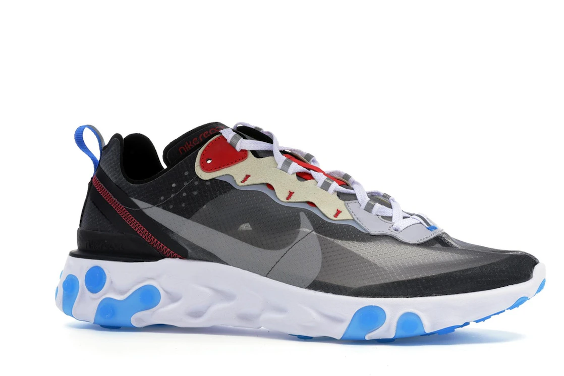 Vue 3 de Nike React Element 87 Dark Grey Photo Blue