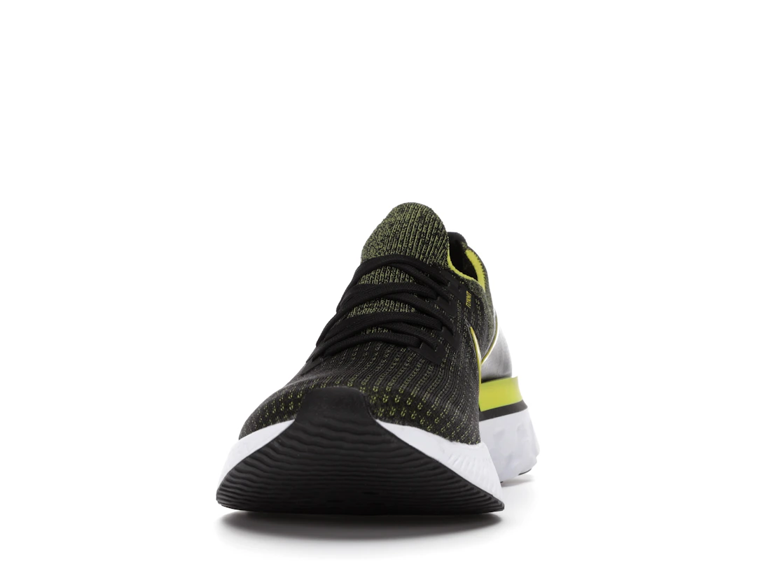 Vue 11 de Nike React Infinity Run Flyknit Black Sonic Yellow