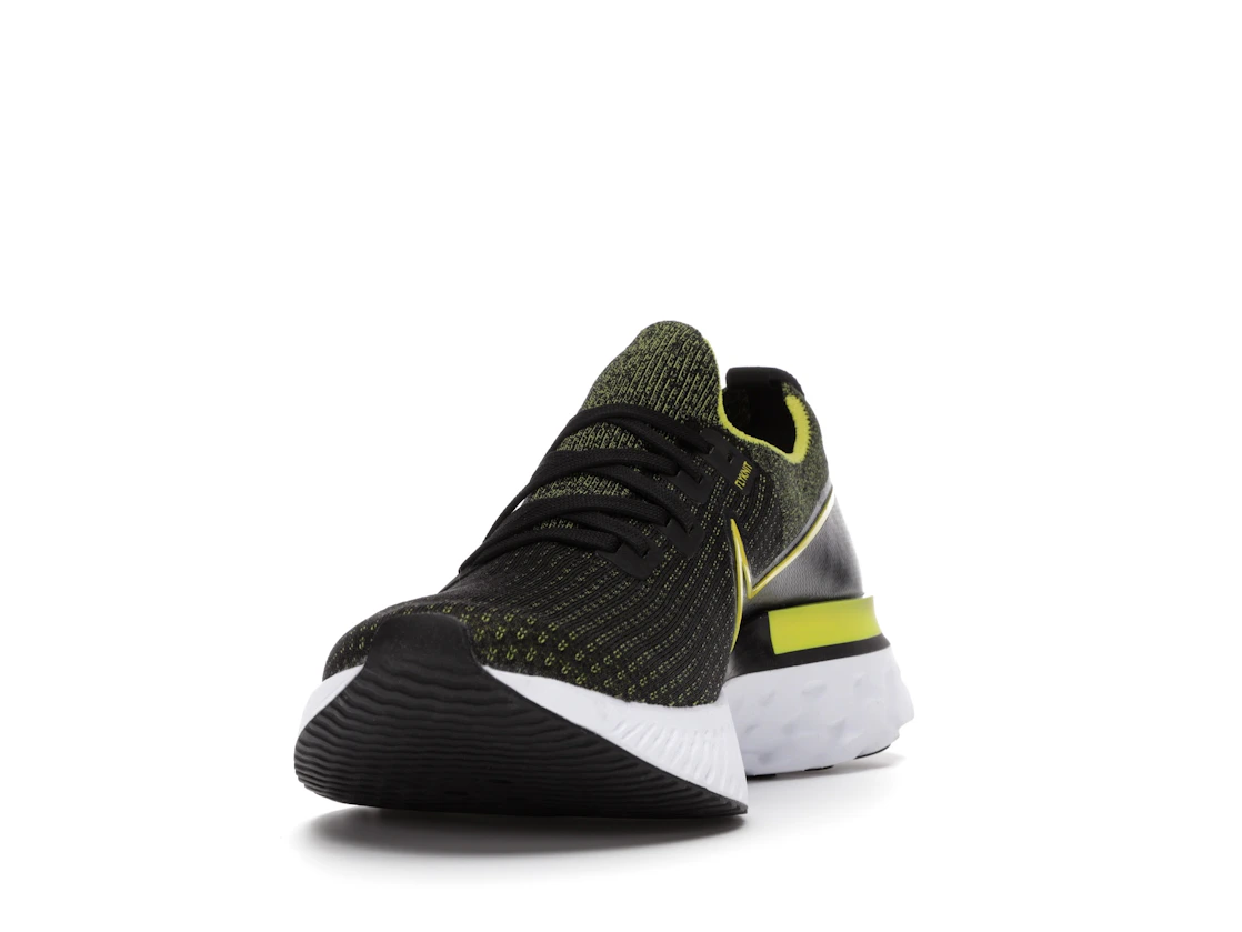 Vue 12 de Nike React Infinity Run Flyknit Black Sonic Yellow