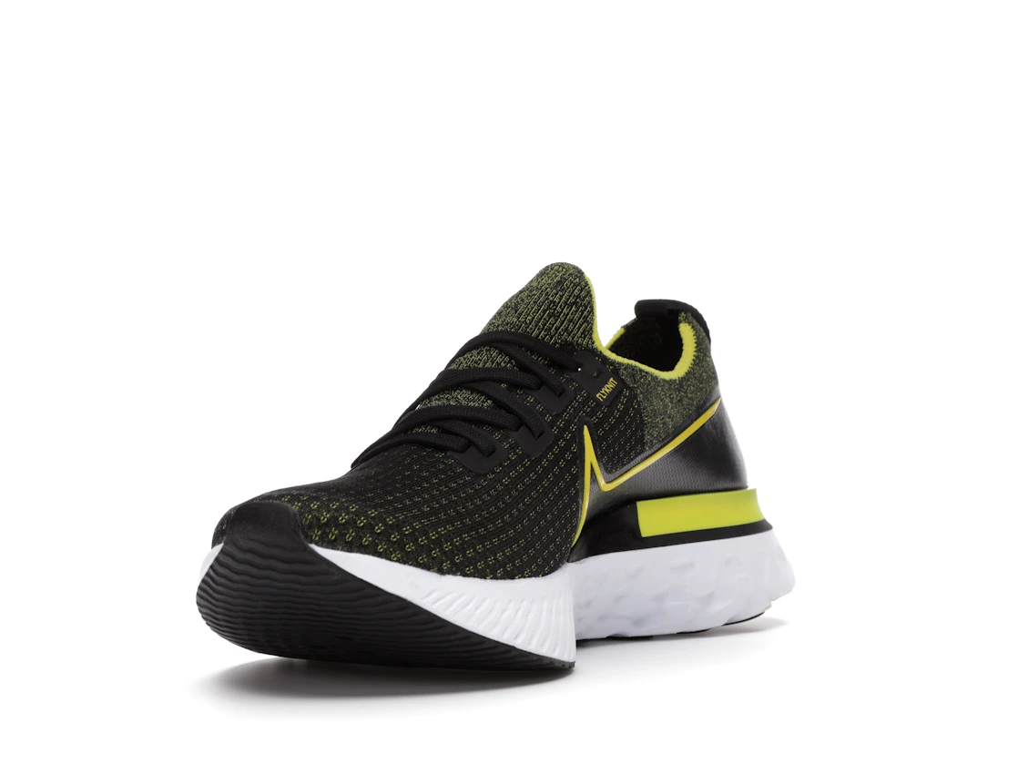 Vue 13 de Nike React Infinity Run Flyknit Black Sonic Yellow
