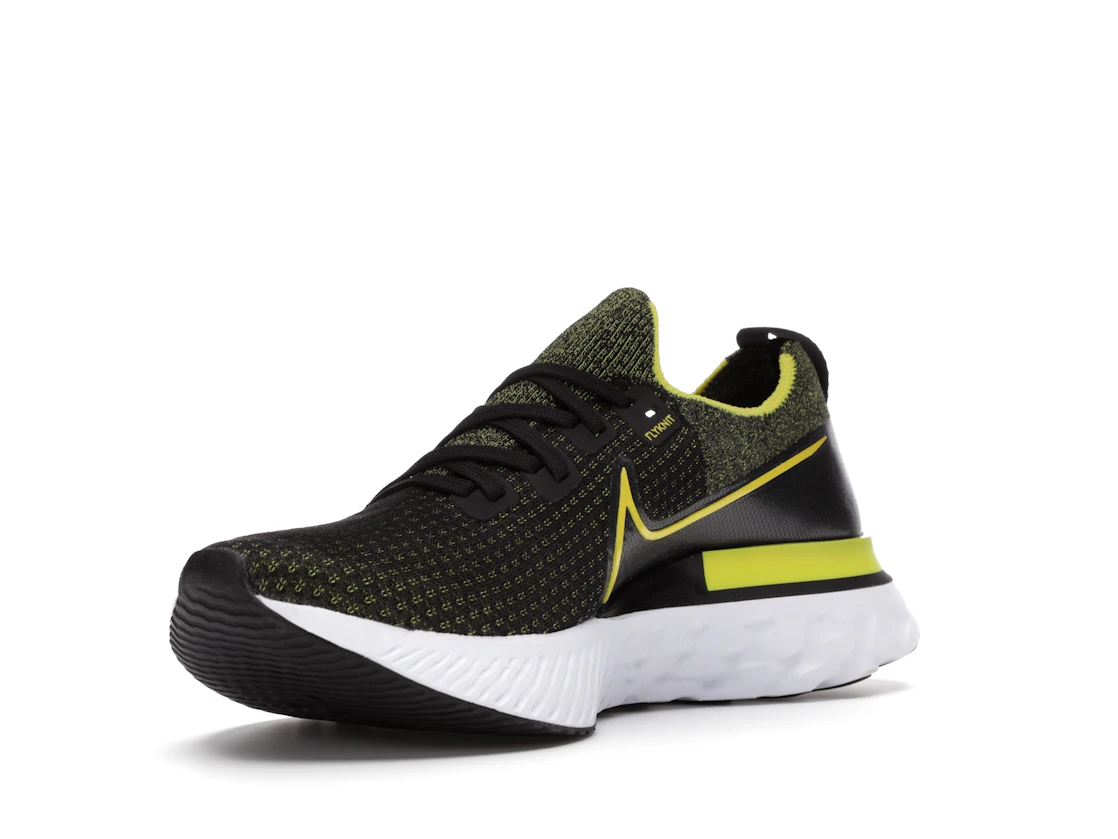 Vue 14 de Nike React Infinity Run Flyknit Black Sonic Yellow