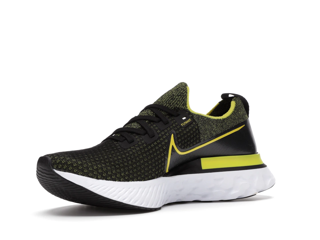 Vue 15 de Nike React Infinity Run Flyknit Black Sonic Yellow