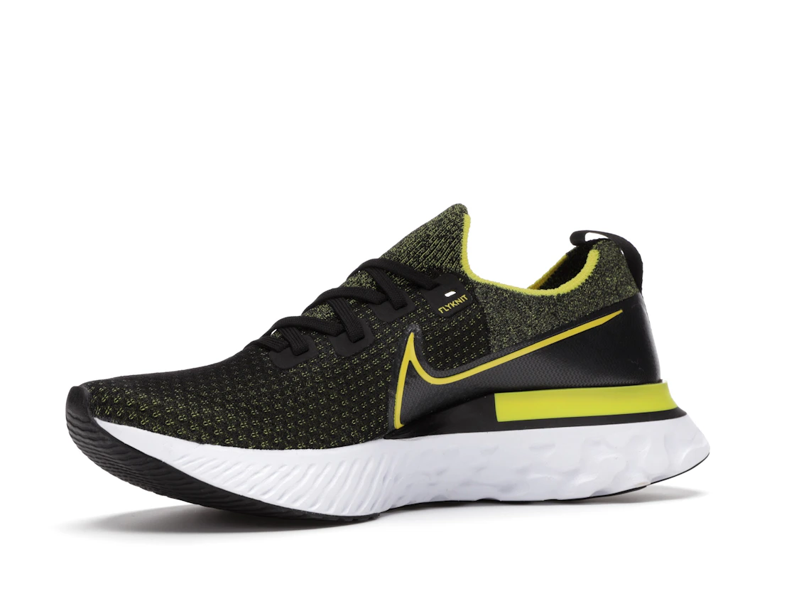 Vue 16 de Nike React Infinity Run Flyknit Black Sonic Yellow