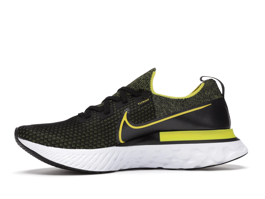 Vue 18 de Nike React Infinity Run Flyknit Black Sonic Yellow