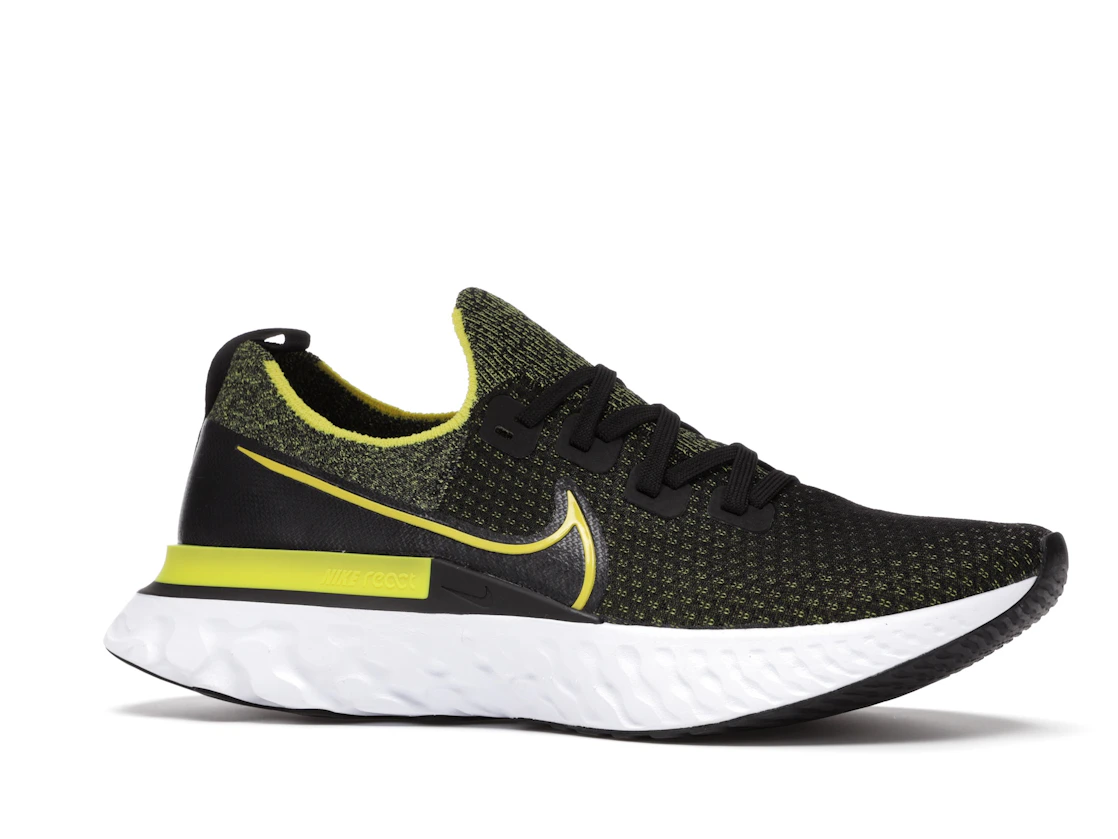 Vue 3 de Nike React Infinity Run Flyknit Black Sonic Yellow