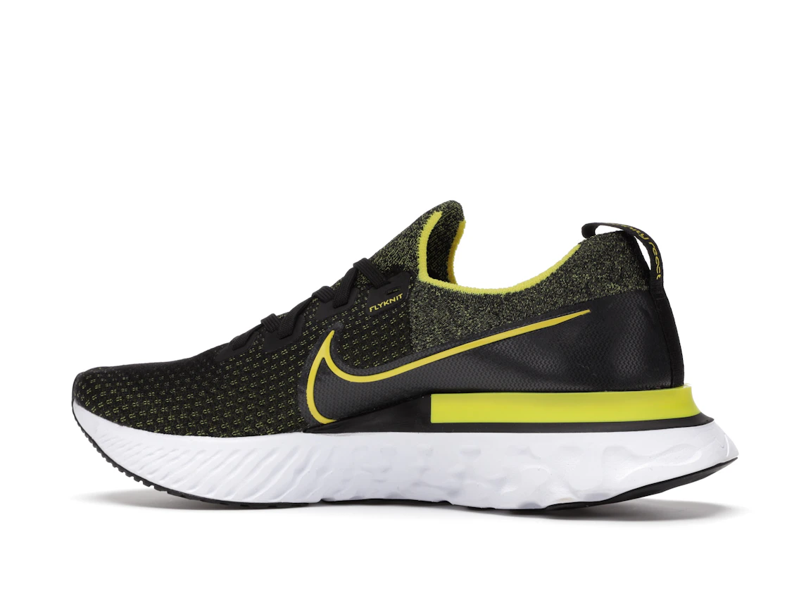 Vue 21 de Nike React Infinity Run Flyknit Black Sonic Yellow