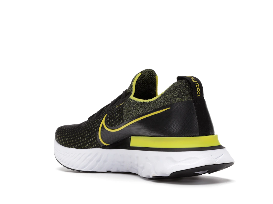 Vue 24 de Nike React Infinity Run Flyknit Black Sonic Yellow