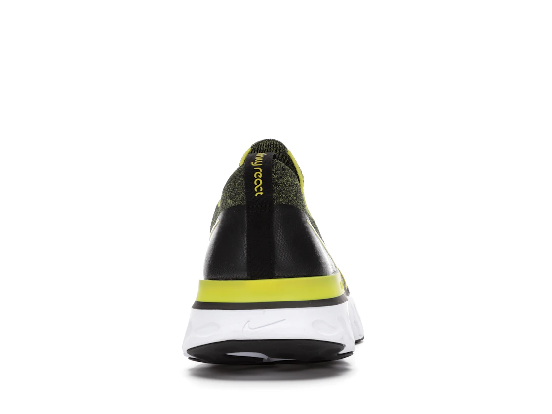 Vue 28 de Nike React Infinity Run Flyknit Black Sonic Yellow
