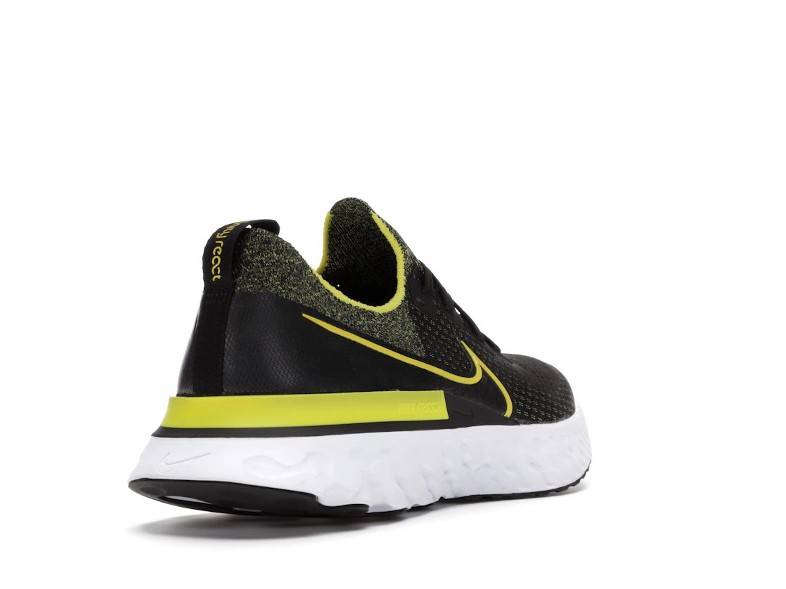 Vue 31 de Nike React Infinity Run Flyknit Black Sonic Yellow
