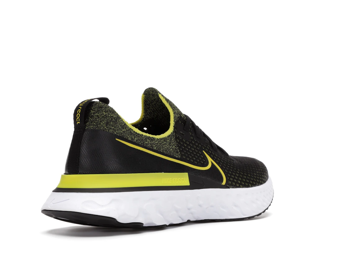 Vue 32 de Nike React Infinity Run Flyknit Black Sonic Yellow