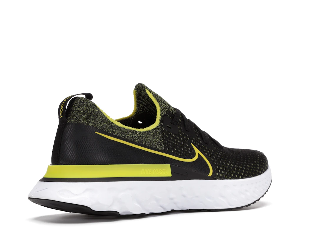 Vue 33 de Nike React Infinity Run Flyknit Black Sonic Yellow
