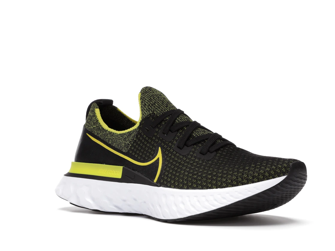 Vue 5 de Nike React Infinity Run Flyknit Black Sonic Yellow