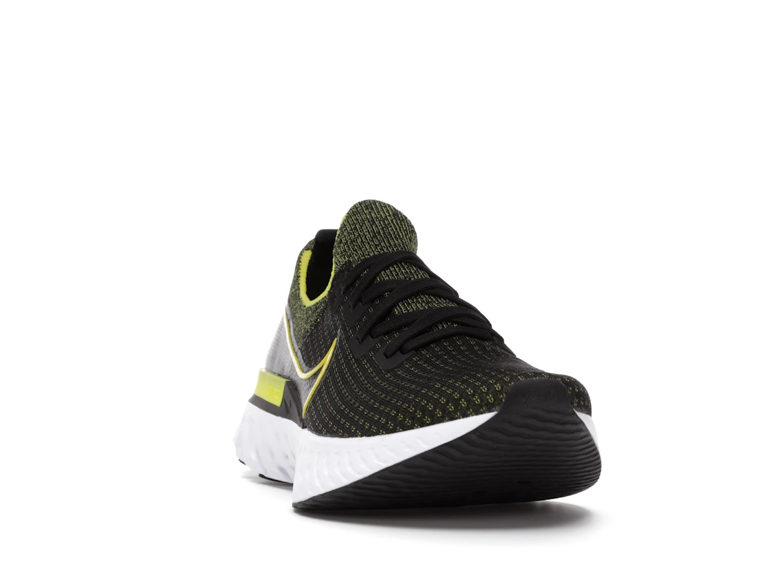 Vue 8 de Nike React Infinity Run Flyknit Black Sonic Yellow