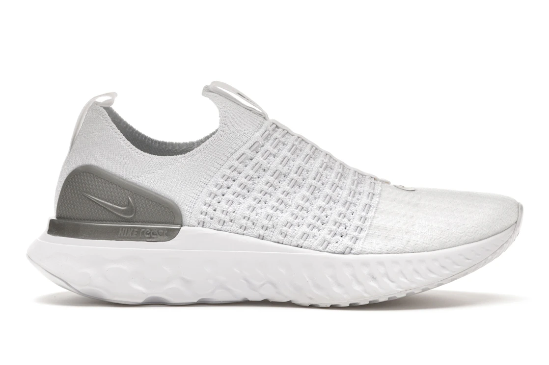 Vue 1 de Nike React Phantom Run Flyknit 2 White Pure Platinum 