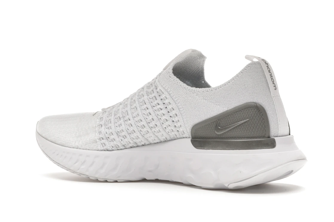 Vue 22 de Nike React Phantom Run Flyknit 2 White Pure Platinum 