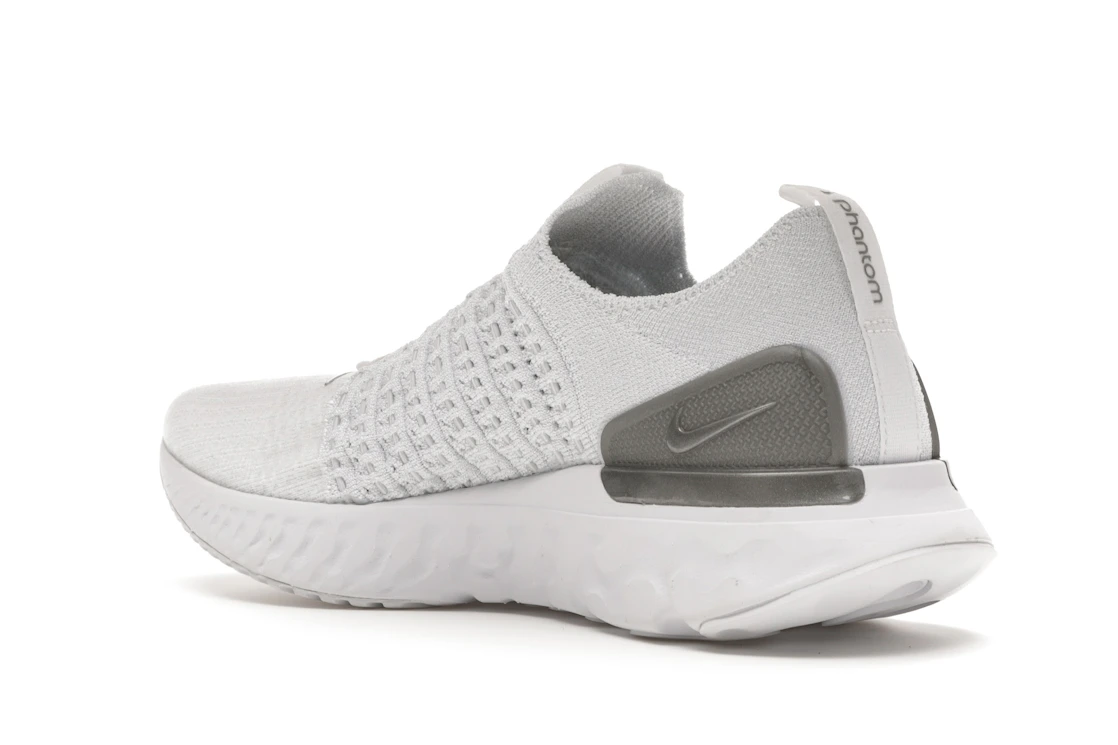 Vue 23 de Nike React Phantom Run Flyknit 2 White Pure Platinum 