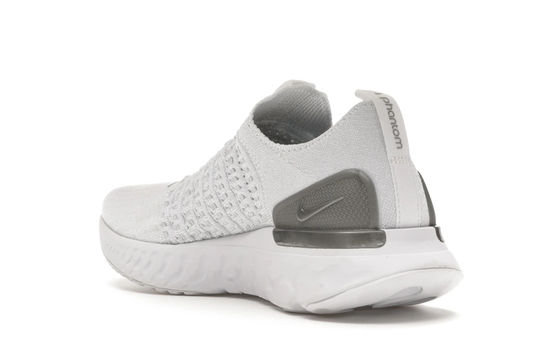 Vue 24 de Nike React Phantom Run Flyknit 2 White Pure Platinum 