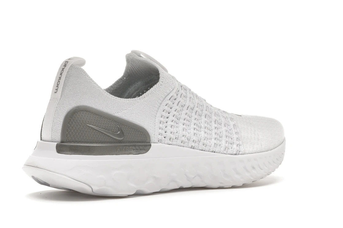 Vue 33 de Nike React Phantom Run Flyknit 2 White Pure Platinum 