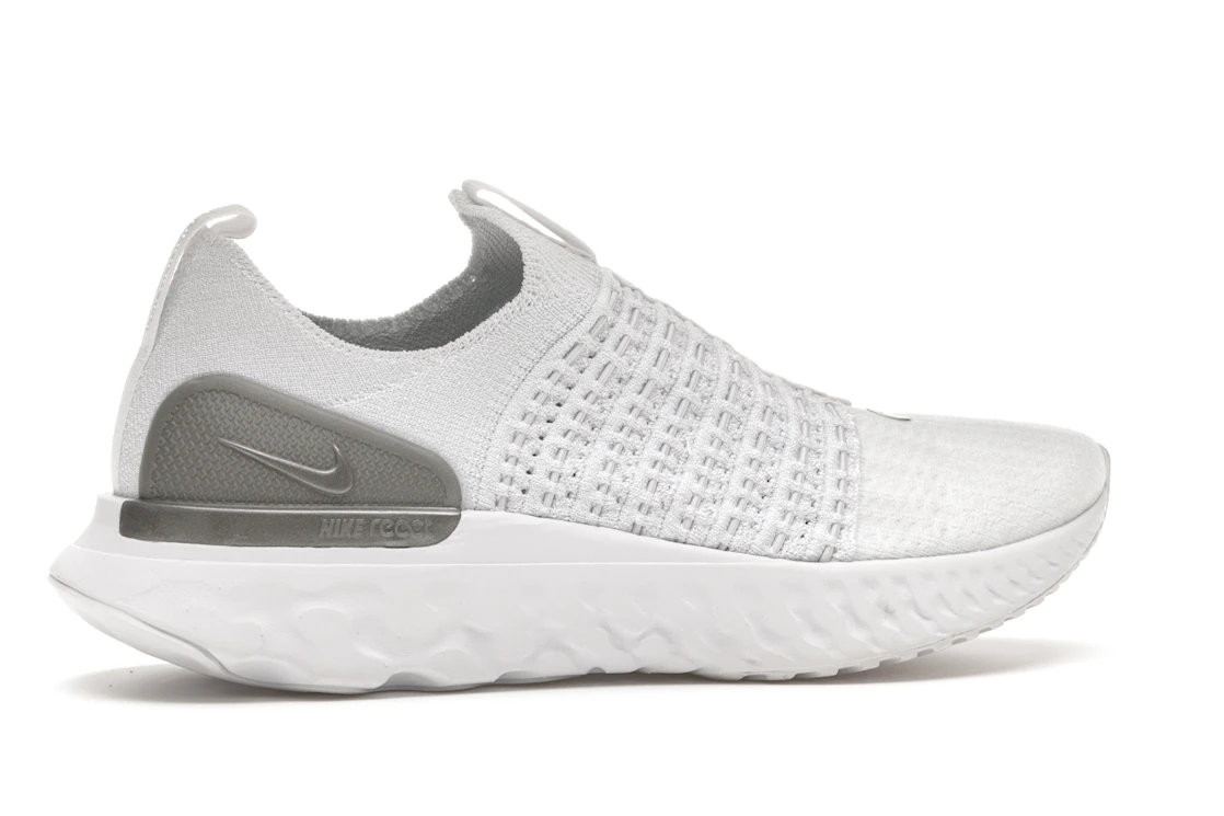 Vue 35 de Nike React Phantom Run Flyknit 2 White Pure Platinum 