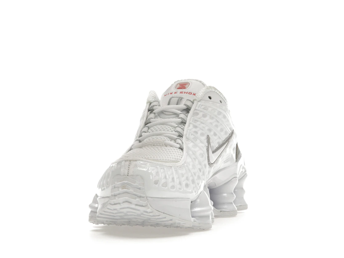 Vue 12 de Nike Shox TL White Metallic Silver Max Orange 