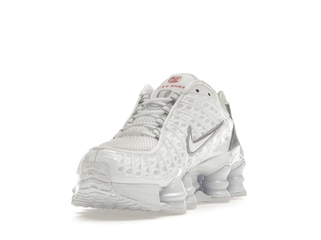 Vue 13 de Nike Shox TL White Metallic Silver Max Orange 