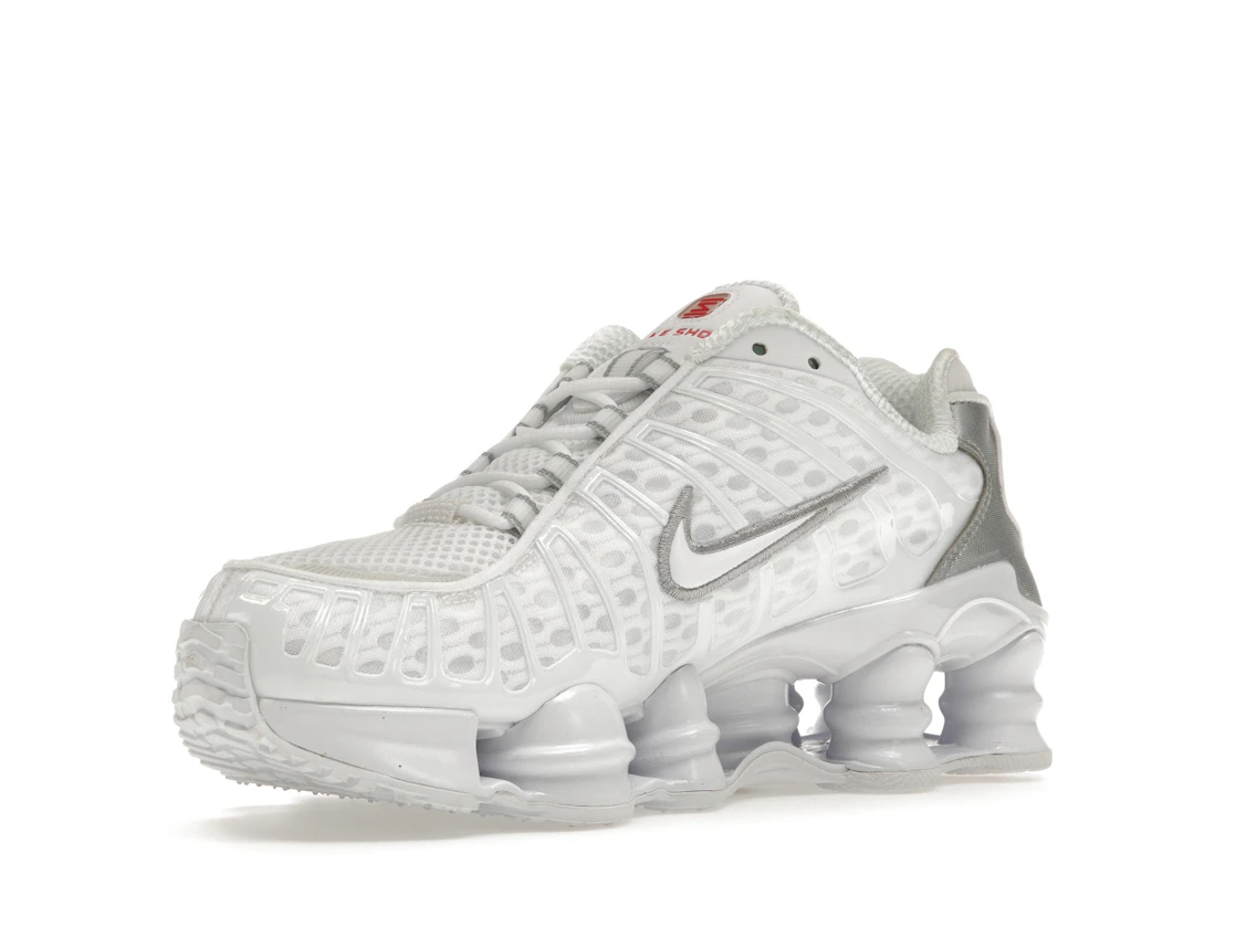 Vue 15 de Nike Shox TL White Metallic Silver Max Orange 