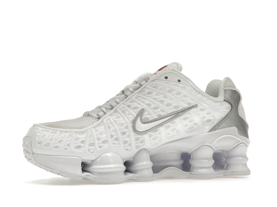 Vue 17 de Nike Shox TL White Metallic Silver Max Orange 