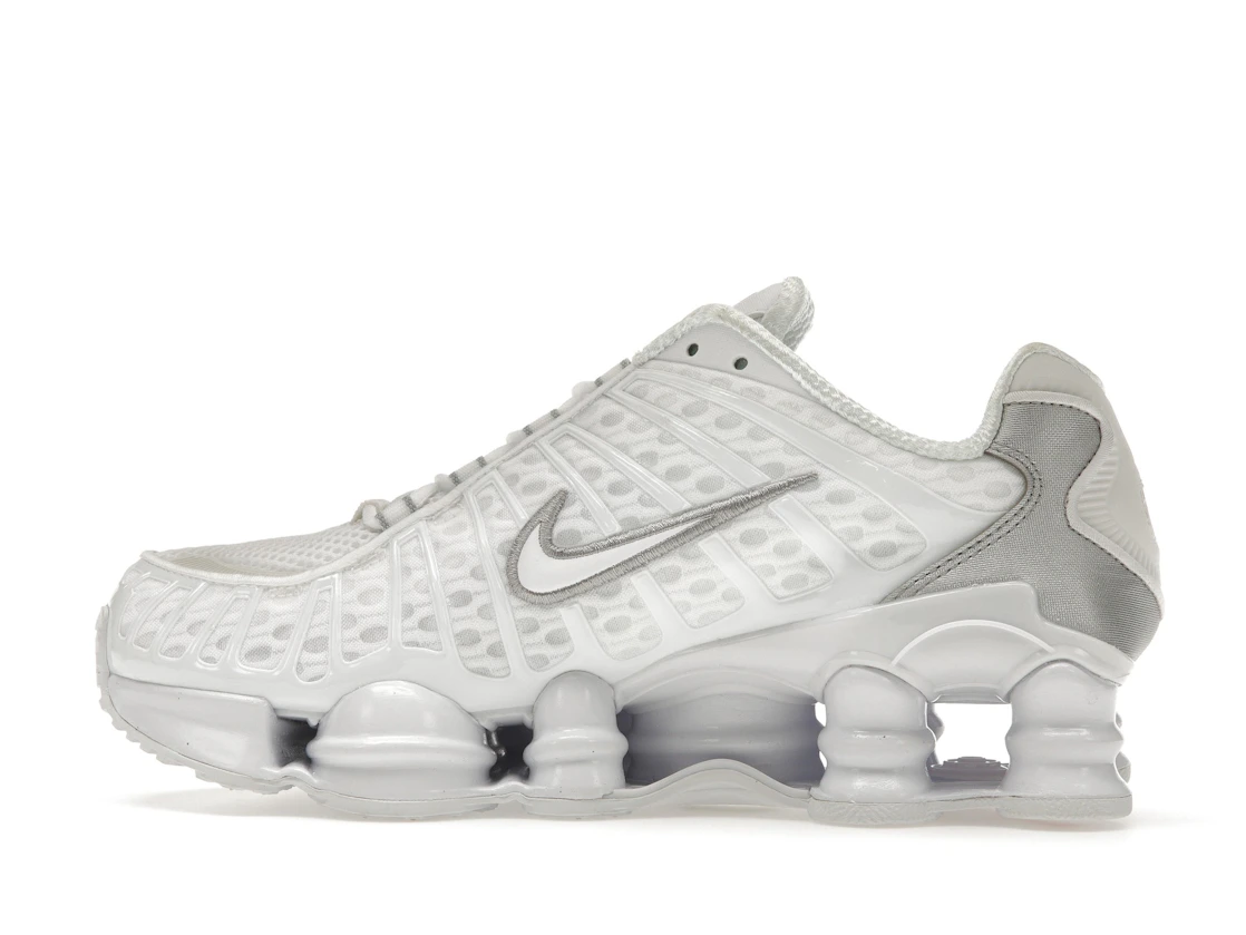 Vue 20 de Nike Shox TL White Metallic Silver Max Orange 
