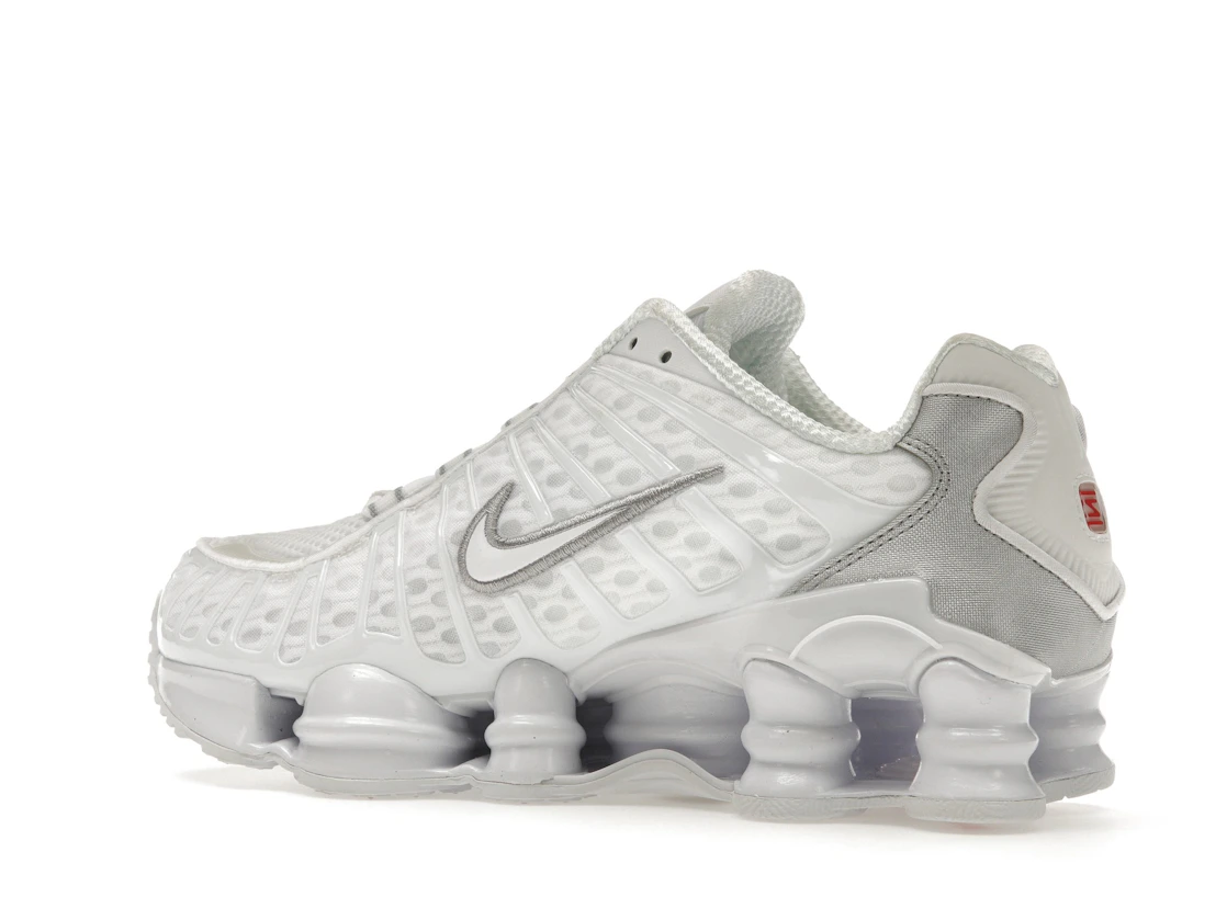 Vue 22 de Nike Shox TL White Metallic Silver Max Orange 