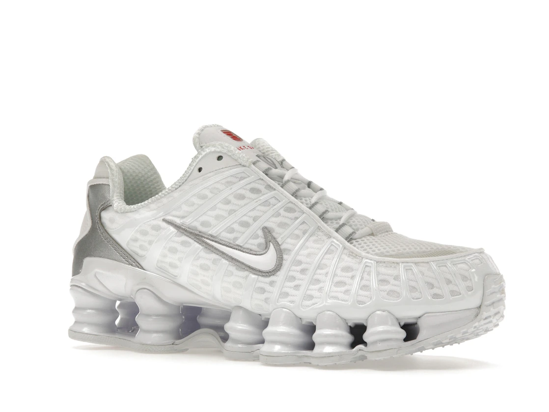 Vue 4 de Nike Shox TL White Metallic Silver Max Orange 