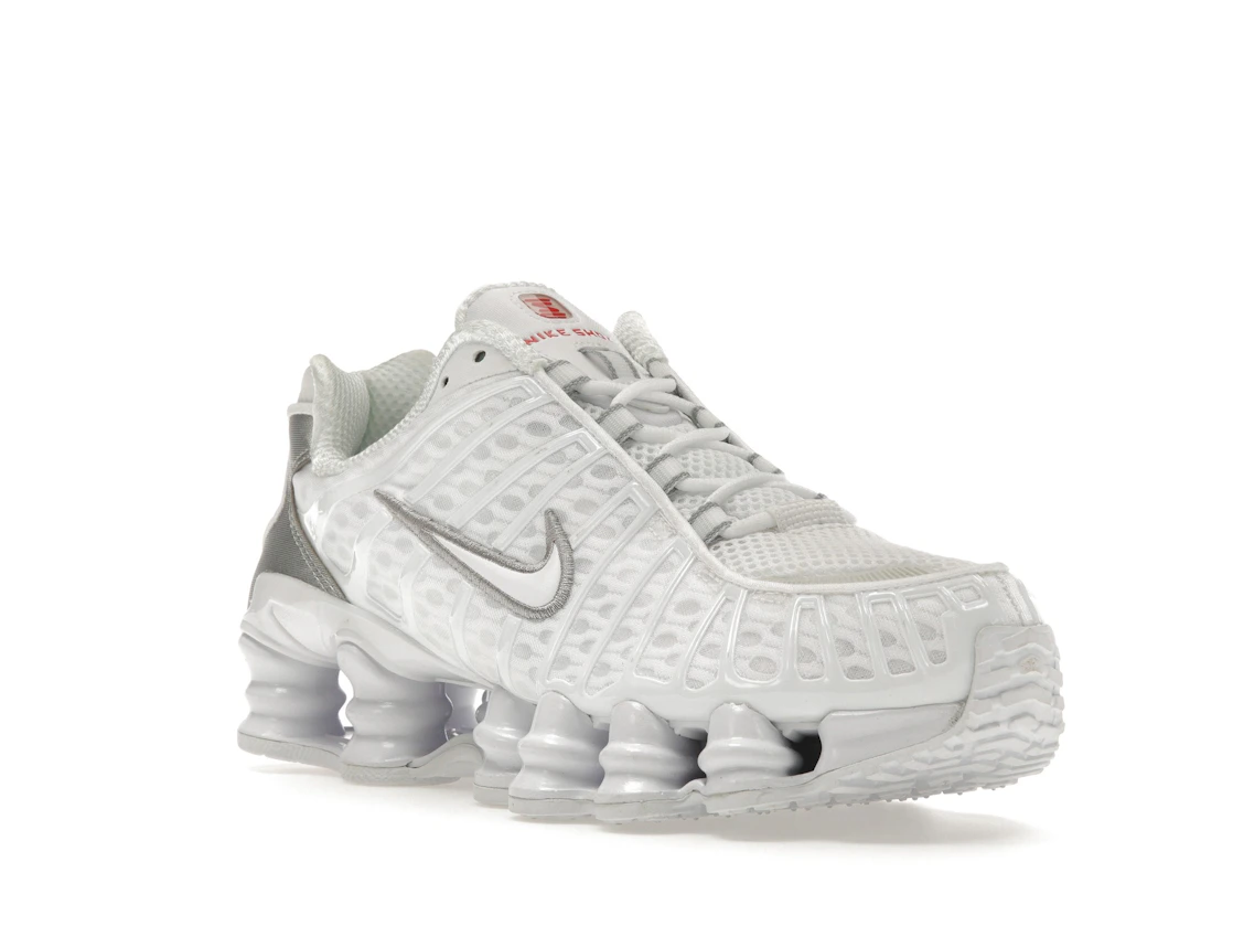 Vue 6 de Nike Shox TL White Metallic Silver Max Orange 