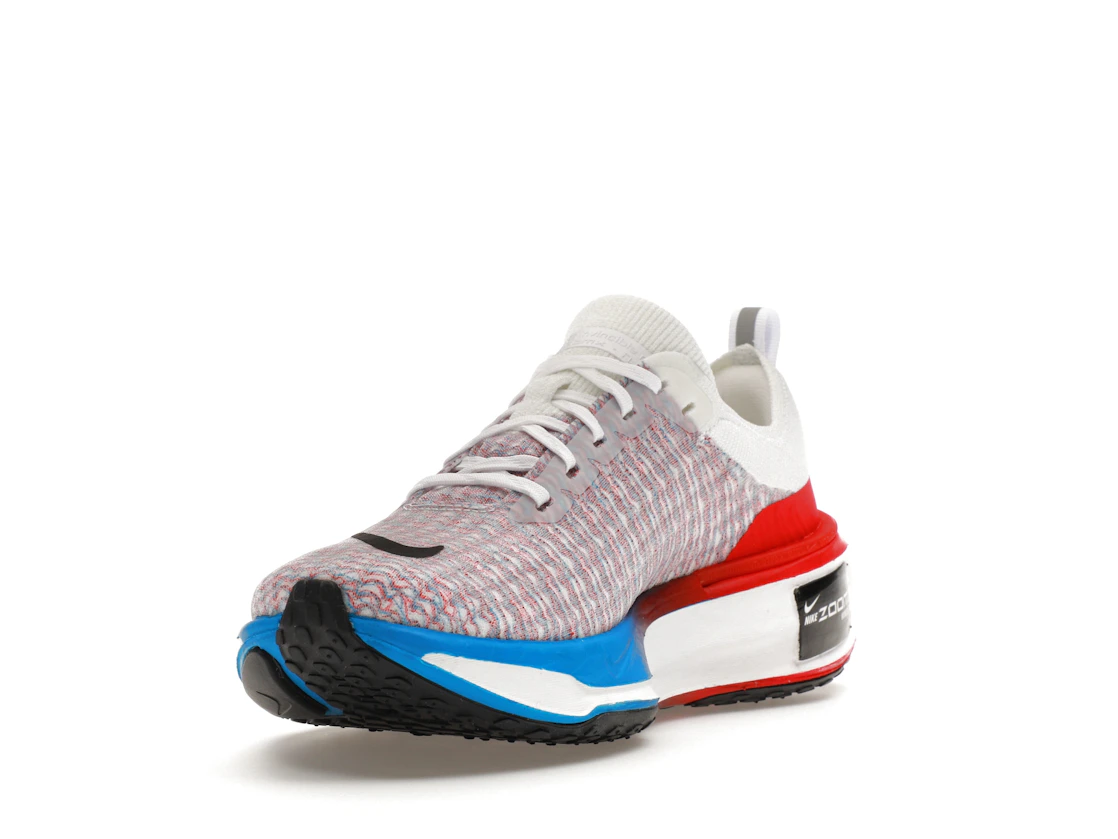 Vue 13 de Nike ZoomX Invincible Run 3 White University Red Photo Blue Black