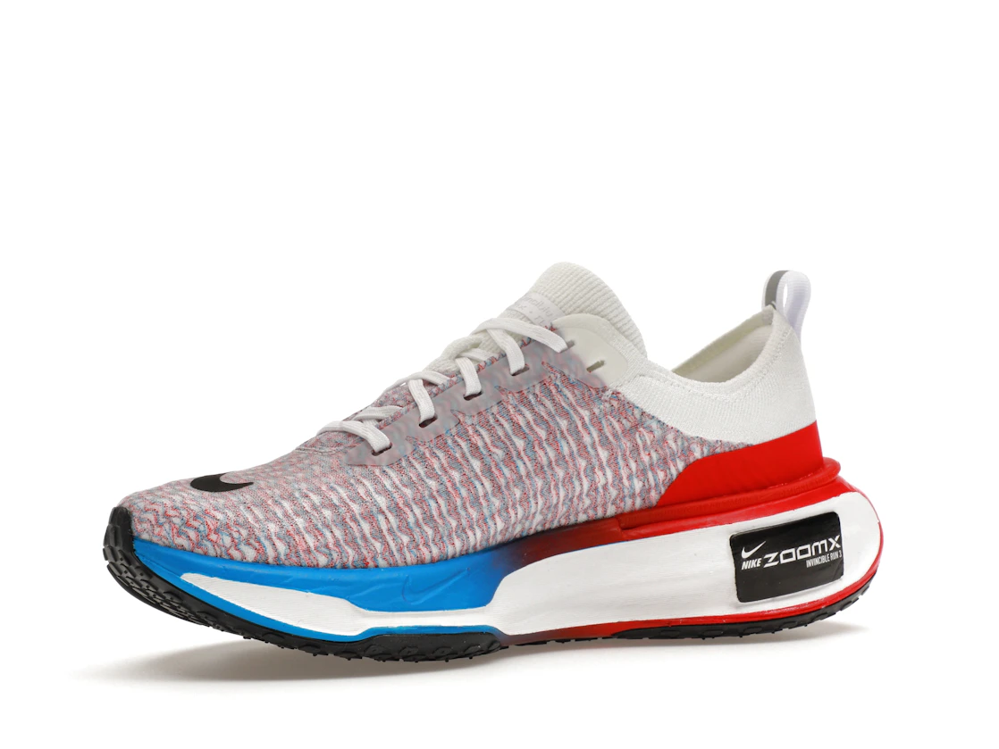 Vue 16 de Nike ZoomX Invincible Run 3 White University Red Photo Blue Black