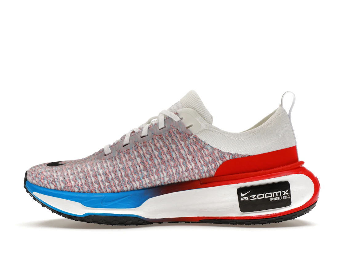 Vue 19 de Nike ZoomX Invincible Run 3 White University Red Photo Blue Black