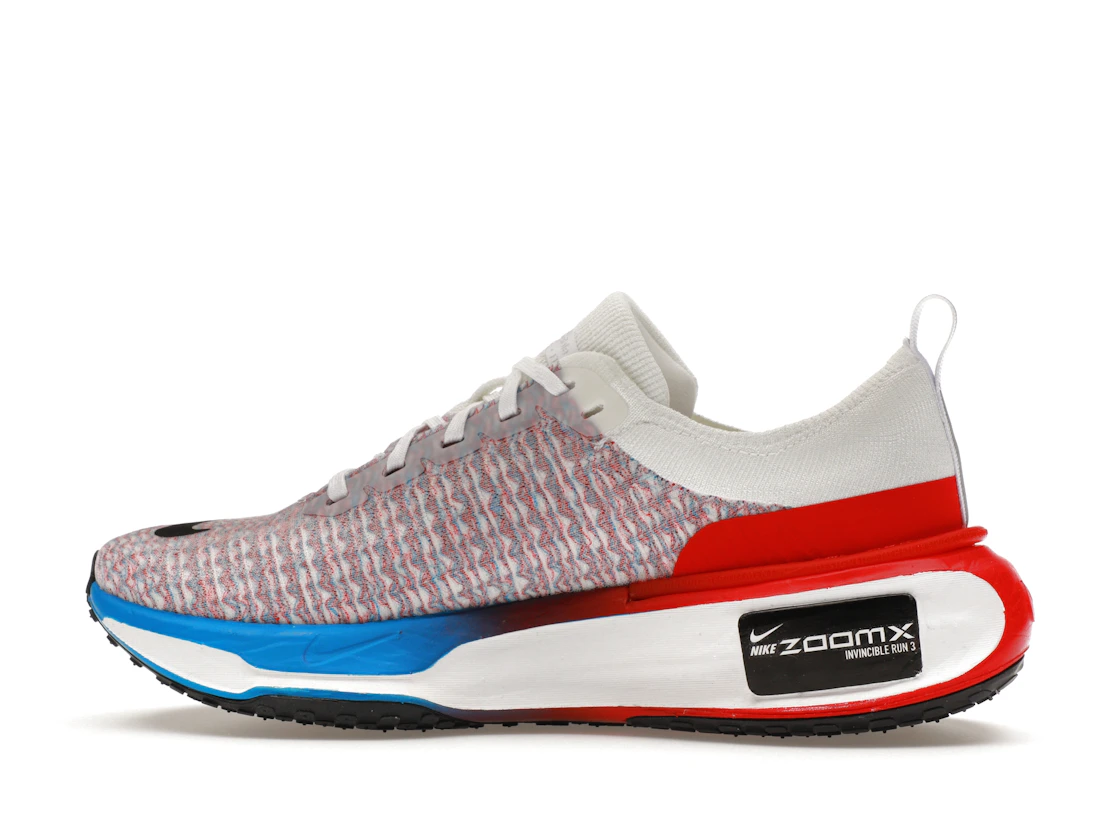 Vue 20 de Nike ZoomX Invincible Run 3 White University Red Photo Blue Black