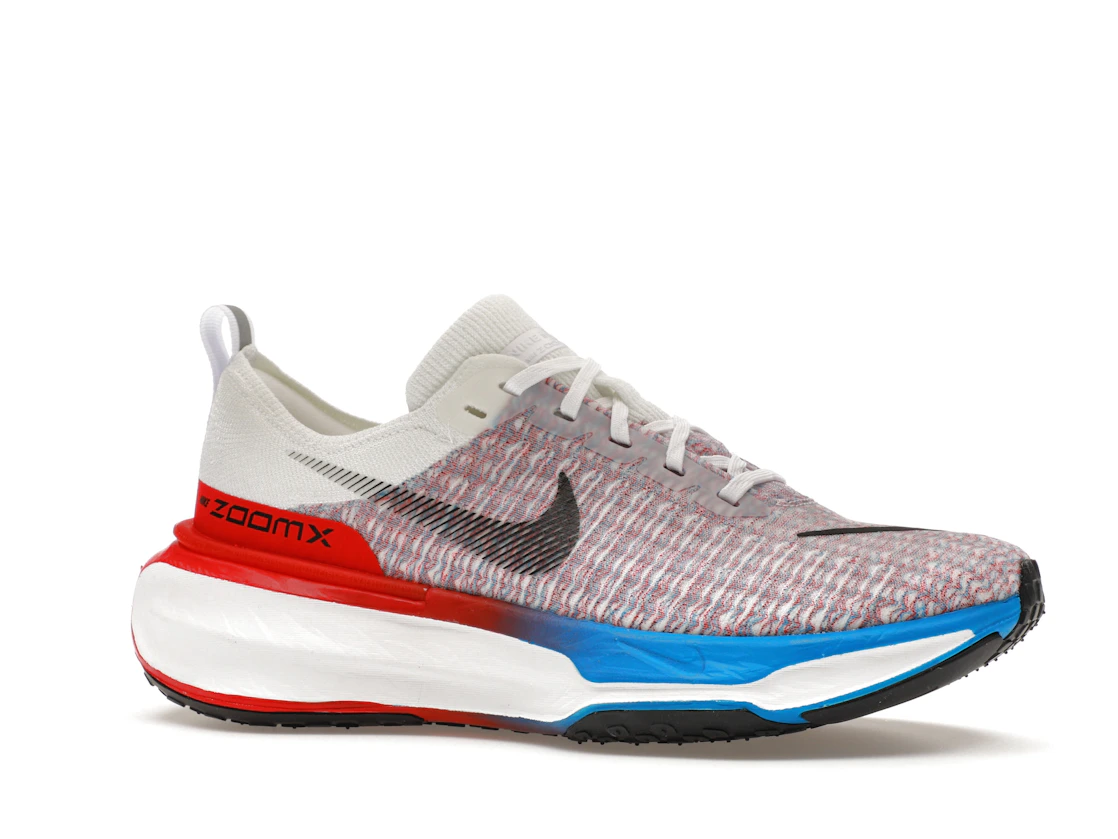 Vue 3 de Nike ZoomX Invincible Run 3 White University Red Photo Blue Black
