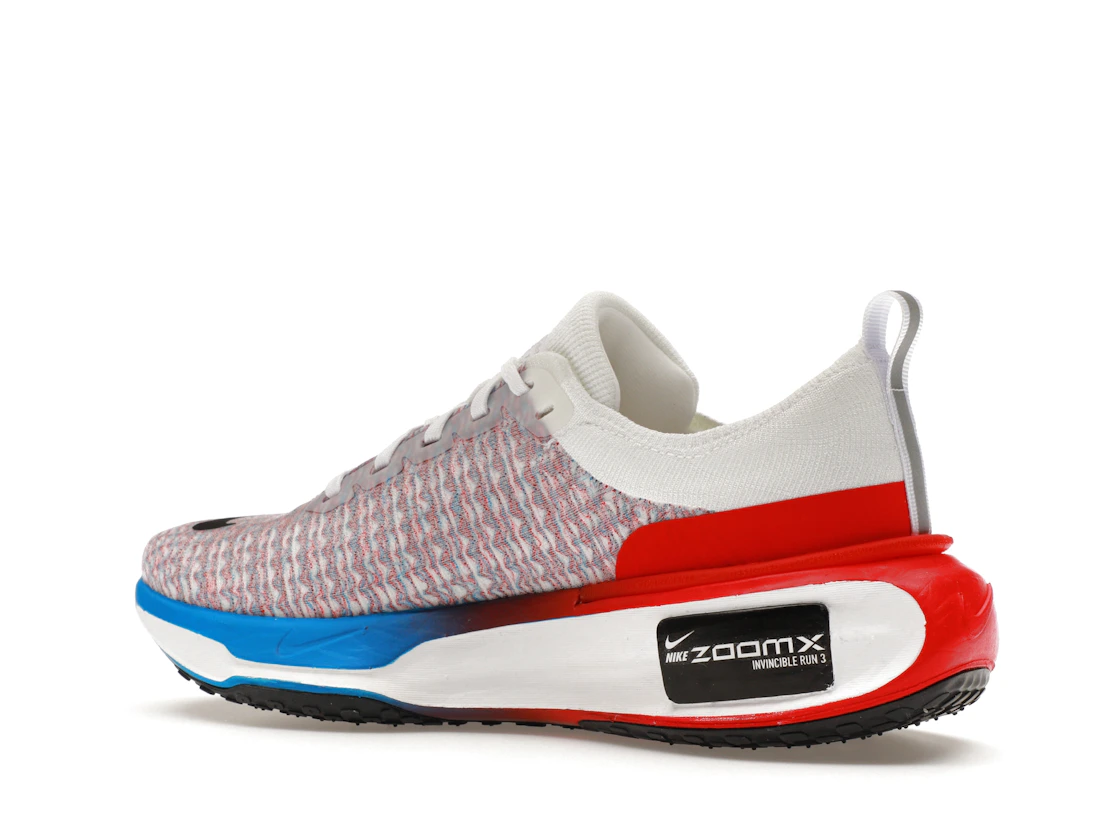 Vue 22 de Nike ZoomX Invincible Run 3 White University Red Photo Blue Black