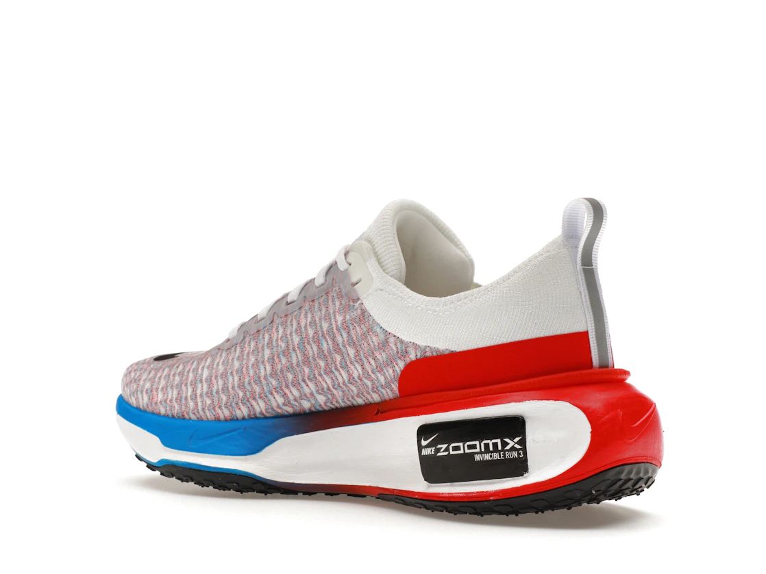 Vue 23 de Nike ZoomX Invincible Run 3 White University Red Photo Blue Black