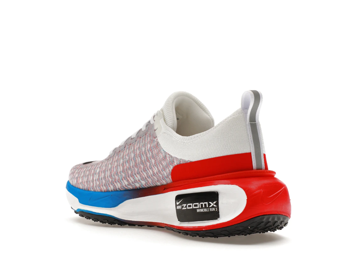 Vue 24 de Nike ZoomX Invincible Run 3 White University Red Photo Blue Black