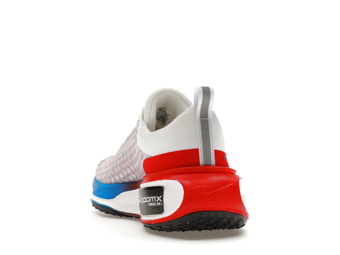 Vue 26 de Nike ZoomX Invincible Run 3 White University Red Photo Blue Black