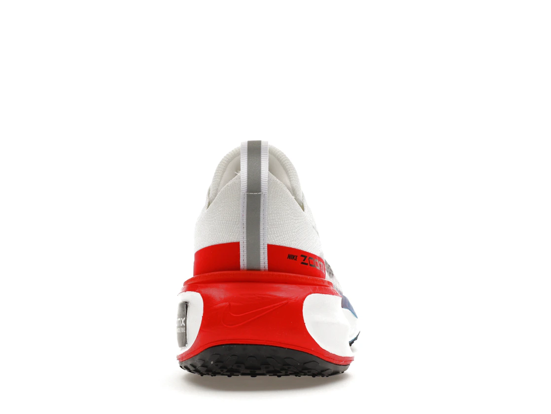 Vue 28 de Nike ZoomX Invincible Run 3 White University Red Photo Blue Black