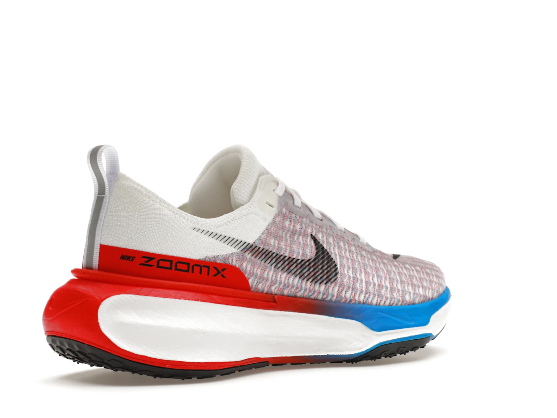 Vue 33 de Nike ZoomX Invincible Run 3 White University Red Photo Blue Black