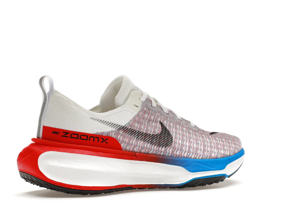 Vue 34 de Nike ZoomX Invincible Run 3 White University Red Photo Blue Black