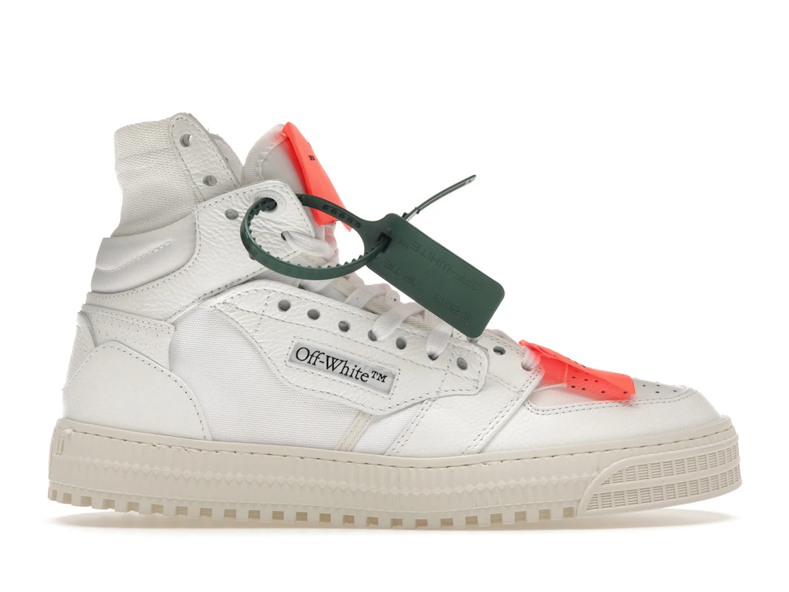 Vue 1 de OFF-WHITE Off Court 3.0 Leather White White Orange (Bold Medial Logo)